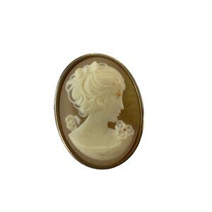 Vintage Oval Cameo Brooch Pin